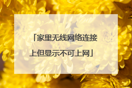 家里无线网络连接上但显示不可上网