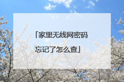 家里无线网密码忘记了怎么查