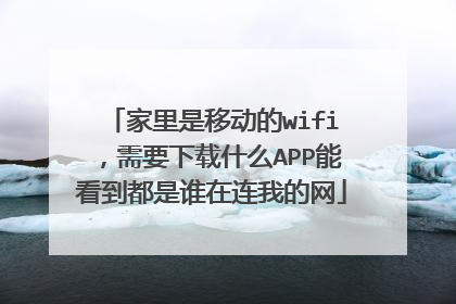 家里是移动的wifi，需要下载什么APP能看到都是谁在连我的网