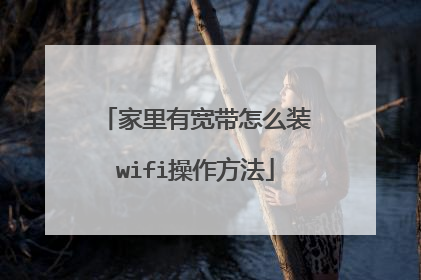 家里有宽带怎么装wifi操作方法