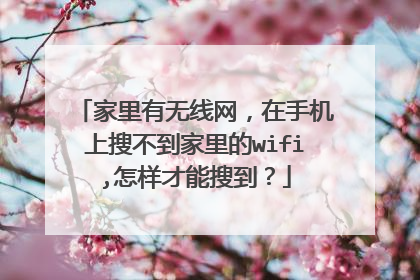 家里有无线网,在手机上搜不到家里的wifi,怎样才能搜到?
