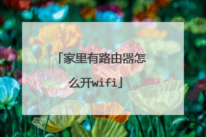 家里有路由器怎么开wifi