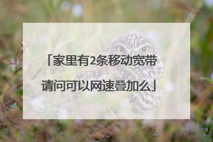 家里有2条移动宽带 请问可以网速叠加么