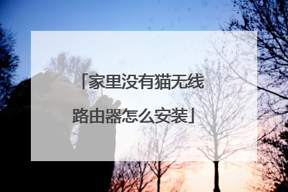家里没有猫无线路由器怎么安装