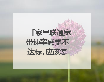 家里联通宽带速率感觉不达标,应该怎么处理啊?