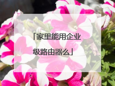 家里能用企业级路由器么