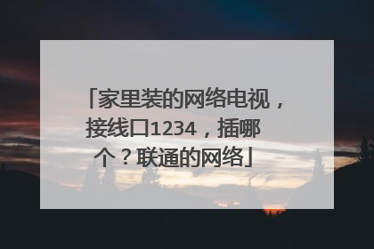 家里装的网络电视，接线口1234，插哪个？联通的网络