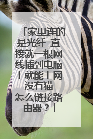家里连的是光纤 直接就一根网线插到电脑上就能上网 没有猫 怎么链接路由器？