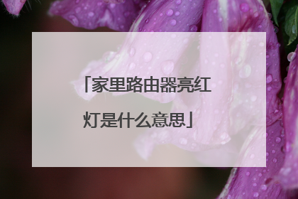 家里路由器亮红灯是什么意思