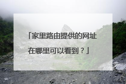 家里路由提供的网址在哪里可以看到？