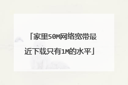 家里50M网络宽带最近下载只有1M的水平