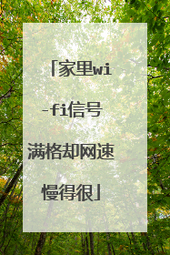 家里wi-fi信号满格却网速慢得很