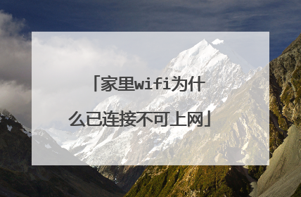 家里wifi为什么已连接不可上网