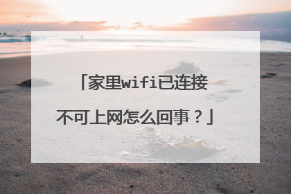 家里wifi已连接不可上网怎么回事？
