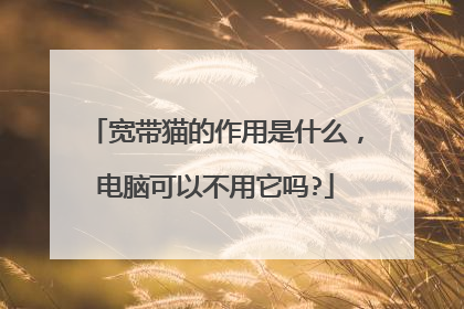 宽带猫的作用是什么,电脑可以不用它吗?