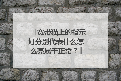 宽带猫上的指示灯分别代表什么怎么亮属于正常？