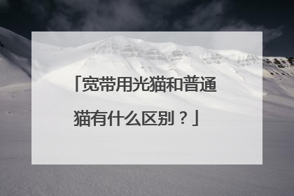 宽带用光猫和普通猫有什么区别？