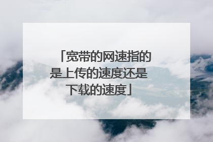宽带的网速指的是上传的速度还是下载的速度