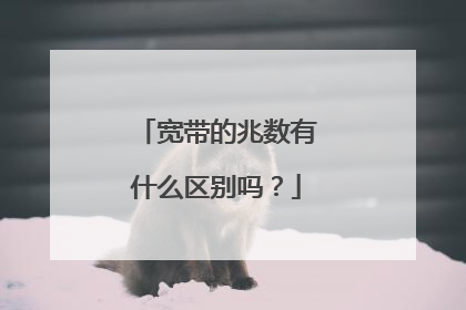 宽带的兆数有什么区别吗?