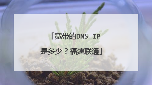宽带的DNS IP是多少？福建联通