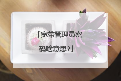 宽带管理员密码啥意思?