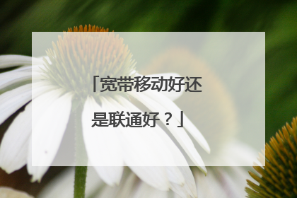 宽带移动好还是联通好?