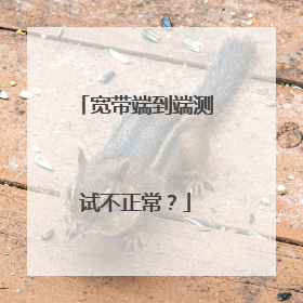 宽带端到端测试不正常？