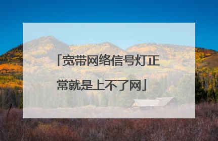 宽带网络信号灯正常就是上不了网