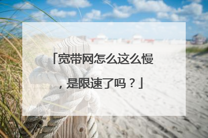 宽带网怎么这么慢,是限速了吗?