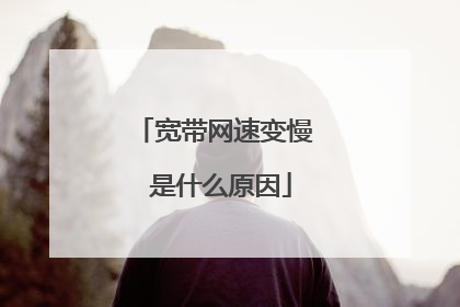 宽带网速变慢 是什么原因