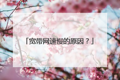 宽带网速慢的原因?