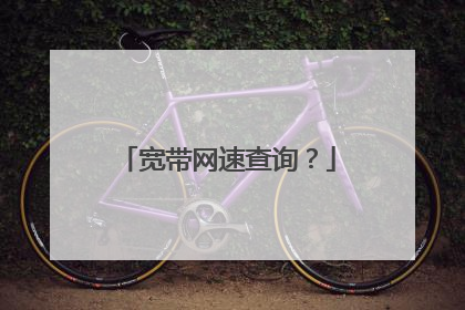 宽带网速查询？