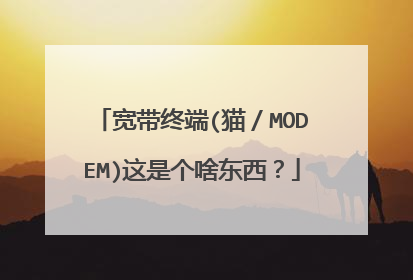 宽带终端(猫／MODEM)这是个啥东西？