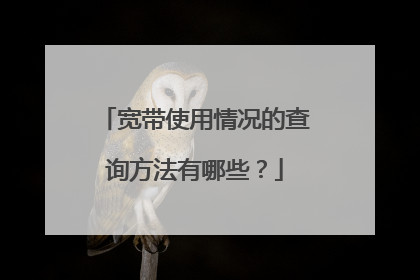 宽带使用情况的查询方法有哪些？