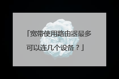 宽带使用路由器最多可以连几个设备?