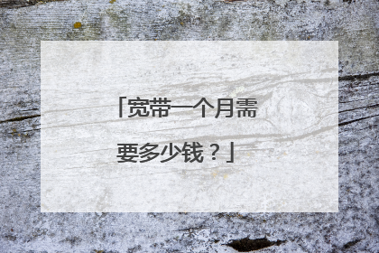 宽带一个月需要多少钱？
