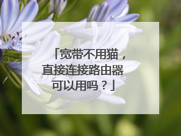 宽带不用猫，直接连接路由器可以用吗？