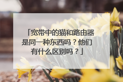 宽带中的猫和路由器是同一种东西吗?他们有什么区别吗?