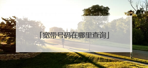 宽带号码在哪里查询