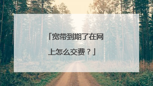 宽带到期了在网上怎么交费？
