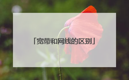 宽带和网线的区别
