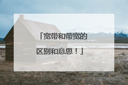 宽带和带宽的区别和意思!