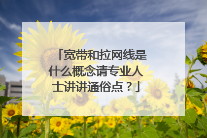 宽带和拉网线是什么概念请专业人士讲讲通俗点?