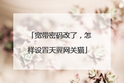 宽带密码改了,怎样设置天翼网关猫