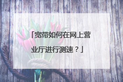 宽带如何在网上营业厅进行测速?