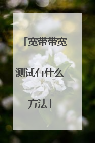 宽带带宽测试有什么方法