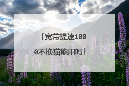 宽带提速1000不换猫能用吗
