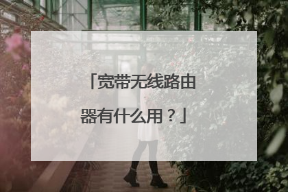 宽带无线路由器有什么用?