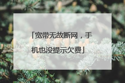 宽带无故断网，手机也没提示欠费