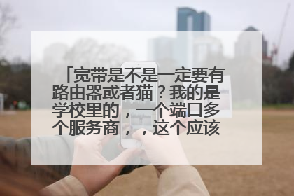宽带是不是一定要有路由器或者猫?我的是学校里的,一个端口多个服务商,,这个应该不需要猫吧